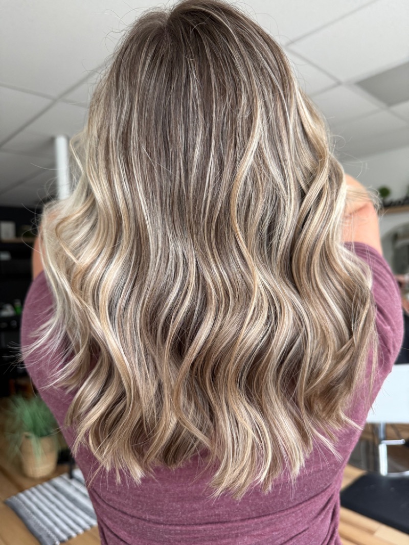 Partial blonding with babylights by Cait Bongiorno